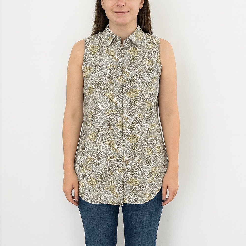 Rachel Zoe Size Small preppy Floral Button-Down Tank Top